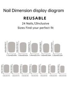 24pcs Matte Square Shaped Christmas Fake Nails - Green And Red Striped Design - Full Cover Nails For Women And Girls - Cadet Blue - View 7