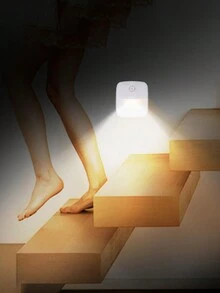 1入組LED智能人體感應燈，電池供電動態感應夜燈，適用於兒童房間、走廊、浴室、廚房、樓梯、櫥櫃嬰兒房裝飾 - 白色 - 查看 2