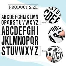 8 hojas de letras autoadhesivas con letras mayúsculas en vinilo, pegatinas de letras del alfabeto para oficina, hogar y cocina - Blanco y Negro - Ver 2