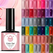 XEIJAYI 1 Bottle Gel Nail Polish, Popular Series Nail Gel, 141 Vibrant Colors, Suitable For All Seasons - UV/LED Removable Semi-Permanent Nail Polish, Suitable For DIY Nail Art Design, Gift For Women - 淺灰紫 - 查看 2