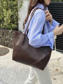 Grote schouder-/tas voor woon-werkverkeer en school, met moeder- en tas, zakelijke casual damestas, perfect voor kantoor, zaken en werk, werktas voor dames, ideaal voor dagelijkse elegantie en speciale gelegenheden