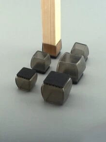 4 piezas protectores redondos de piernas de silla para pisos de madera dura, pad de cubierta de pierna de mueble de silicona y fieltro para proteger los pisos de arañazos y ruido, movimiento suave para las patas de la silla - Negro - Ver 1