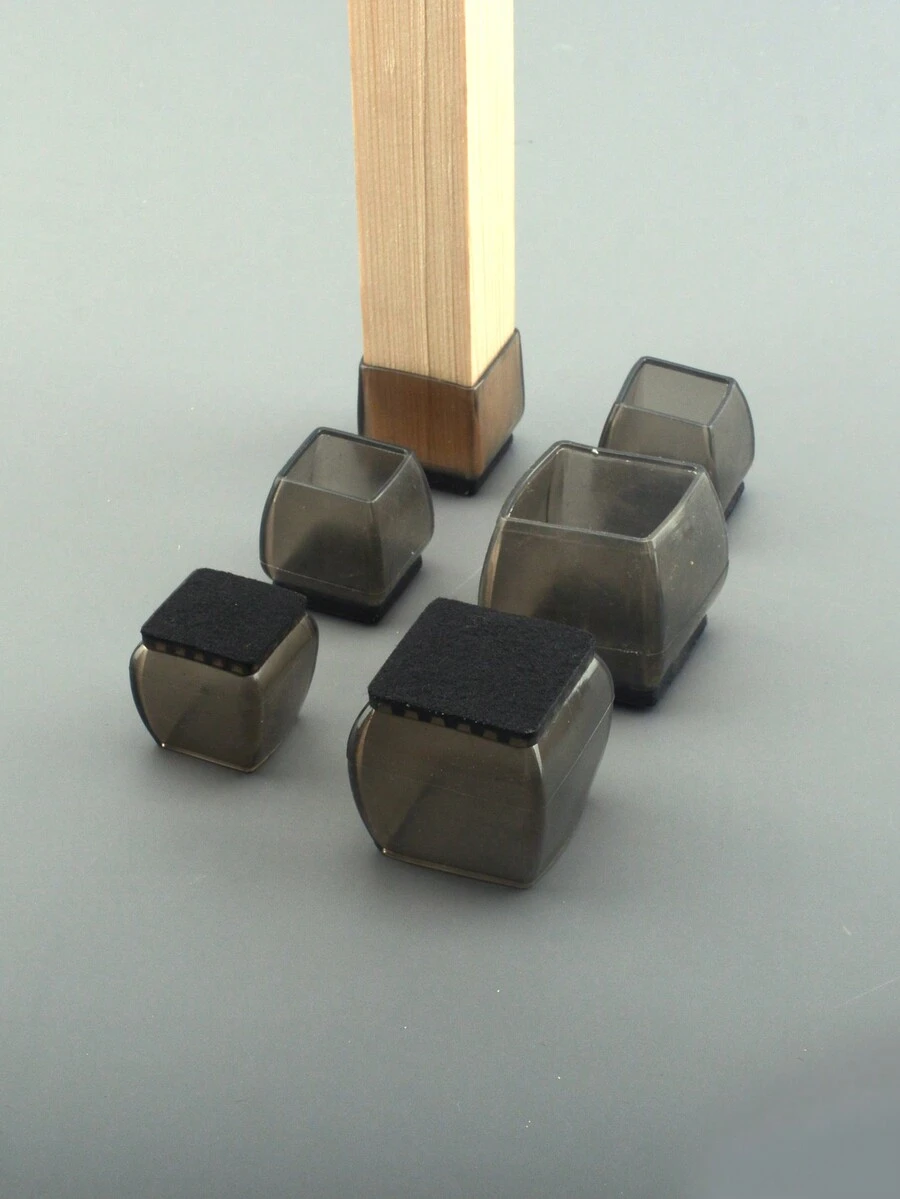 4 piezas protectores redondos de piernas de silla para pisos de madera dura, pad de cubierta de pierna de mueble de silicona y fieltro para proteger los pisos de arañazos y ruido, movimiento suave para las patas de la silla - Negro - Ver 1