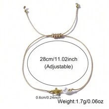 2/4/6/10入組波西米亞極簡海灘風格珠寶套裝-3mm真空鍍銅珠子、仿珍珠、赤鐵礦、可調節彈性夏季手鍊、男女適用幸運魅力套裝，適合日常佩戴和作為禮物贈送 - 彩色 - 查看 7