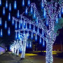 288 LED Meteor Shower Lights 8 Tube Rain Tree String Light Outdoor Garden Party - 藍色 - 查看 8
