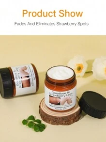 MOOYAM Crema Remueve Piel de Fresa 120g, Hidratante, Nutritiva, Antienvejecimiento, Iluminante, Calmante, Crema Reparadora de Piel del Muslo, Brazo y Cuello para hombres y mujeres para el cuidado de la piel y facial - Blanco - Ver 8