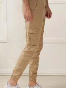 Men Pants - 棕色 - 查看 4