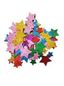 50-250 miếng dán xốp lấp lánh nhiều màu, hình ngôi sao và trái tim tự dính, vật liệu thủ công mỹ nghệ, thiệp chúc mừng, trang trí nhà cửa, nhãn dán văn phòng phẩm - Nhiều màu - Xem 14