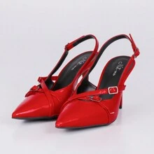 Women Heeled Sandals - 紅色 - 查看 3