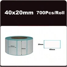 Direct Thermal Removable Blank Labels Rectangle Self-Adhesive Writable Barcode Supermarket  Stickers For Thermal-Printer - White-40x20mm-1Roll - View 1