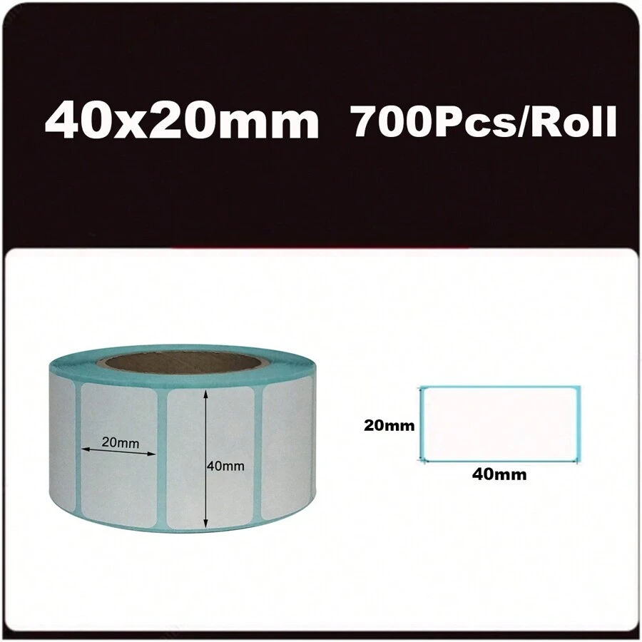 Direct Thermal Removable Blank Labels Rectangle Self-Adhesive Writable Barcode Supermarket  Stickers For Thermal-Printer - White-40x20mm-1Roll - View 1