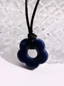 花朵掛飾項鍊 - 棕色 - 查看 7