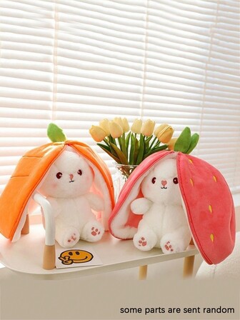 Juguete de conejo de fresa, juguetes de conejito grandes y esponjosos con orejas caídas, muñeco de animal de fruta variado, muñecas de conejito pequeñas, almohada suave y cómoda, regalos para días festivos (25/35cm)