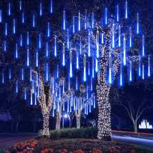 288 LED Meteor Shower Lights 8 Tube Rain Tree String Light Outdoor Garden Party - 藍色 - 查看 9