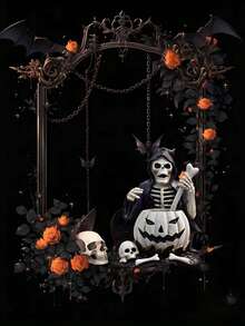 1入組萬聖節鬼魂和頭骨裝飾，恐怖骷髏擺件 - 白色 - 查看 7