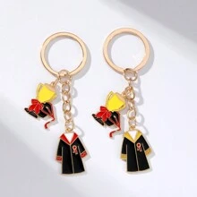 1 Stück neuer Ankunft Abitur-Jahreszeit Zink-Legierung Öltröpfchen-Tasse, Bachelor-Abschluss Kleid und Kappe Anhänger Schlüsselanhänger Rucksack Ornament, Studenten Gedächtnis Geschenk - Gold - Übersicht 10