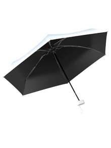 漸變色緊湊便攜太陽傘，折疊設計六折式，雨天和晴天均可防紫外線，折疊時造型時尚 - 漸層系列-薄荷綠-黑膠便攜式折疊傘 - 查看 3