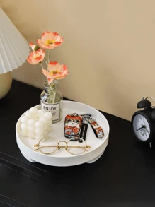 1pc Bandeja elegante e simples para exibir chaves, vasos de flores e cosméticos na cômoda e armazenar aromaterapia e maquiagem Melhores presentes Pratos de aniversário Acessórios de cozinha Decoração de cozinha Bandejas de mesa Bandeja de frutas Decoração de bandeja