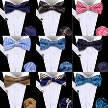 Set di cravatta, fazzoletto da taschino e gemelli, Combo di accessori di moda in stile britannico multicolore per uomini d'affari, incontri d'affari e matrimoni - Multicolore - Visualizzare 12