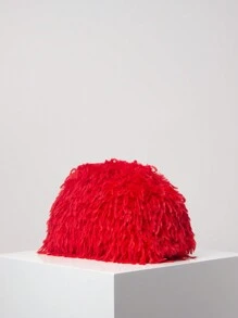 Borsa a clutch MICHELLE, in morbido peluche tinta unita, borsa da sera per donna, portafoglio di grande capacità, adatta come regalo per donne per San Valentino