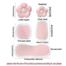 1pc Girly Pink Plush Car Seat Cushion, Warm Anti-Slip Comfortable Auto Seat Protector, Also Usable As Chair Pad