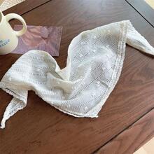 1pc Versatile Triangle Scarf! French Style Lace Headband For Spring, Photography, Social Media - White - View 6