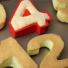 1Pc Silicone Numbers Cake Molds, 3D Baking Silicone Mould, Large/Small Number Cake Pan Set, 0-9 Numbers Cake Pans, Silicone Baking Pans For Birthday And Wedding Anniversary 3D Baking Molds Numbers - Red (large) - View 4