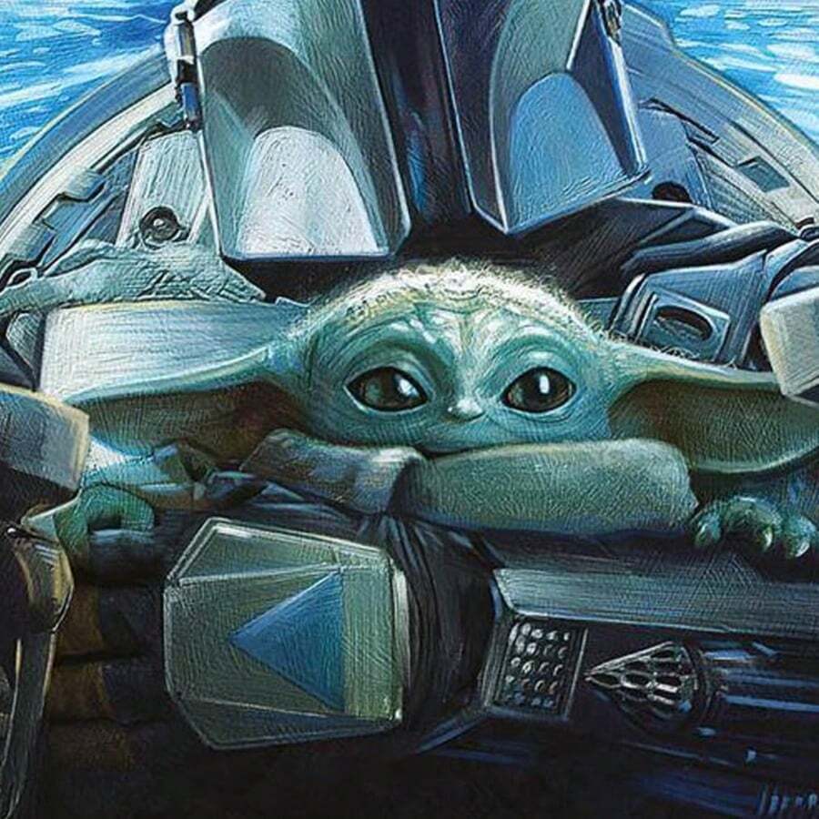 Disney Disney Star Wars The Mandalorian Lightspeed Poster (Blue/Black