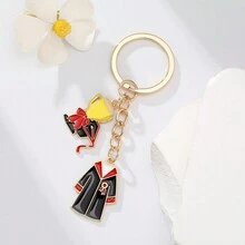 1 Stück neuer Ankunft Abitur-Jahreszeit Zink-Legierung Öltröpfchen-Tasse, Bachelor-Abschluss Kleid und Kappe Anhänger Schlüsselanhänger Rucksack Ornament, Studenten Gedächtnis Geschenk - Gold - Übersicht 5
