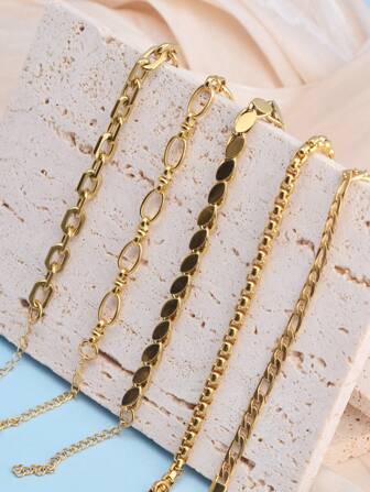 A Versatile Stainless Steel Gold-Plated Bracelet With Multiple Styles For Both Men And Women