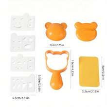 1入組飯糰模具套裝壽司製作配件，可愛的卡通熊形壽司模具，適合兒童使用的新奇壽司模具套裝 - 橘色 - 查看 4