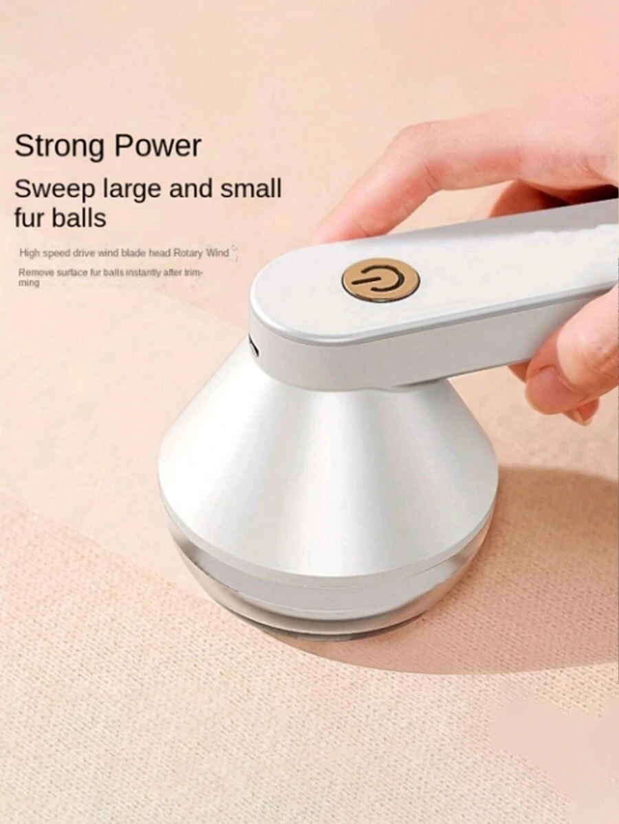 1 pieza, Quitapelusas eléctrico, Quita pelusas USB, Pelusa potente, Quita borlas, Quita bolas de pelo portátil para ropa, ropa de cama, muebles, alfombras, sofás, suministros de limpieza, dispositivos de limpieza - Blanco - Ver 1
