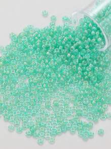 1400入組2mm混色玻璃圓形散珠,適用於手鍊、項鍊和珠寶製作 - 墨綠色 - 查看 10