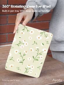 Flowers iPad 旋转保护套 兼容 iPad 第 10 代 10.9 英寸 2022 - 360 度旋转支架保护套 带笔架，自动唤醒睡眠 - 360° Rotating - 查看 5