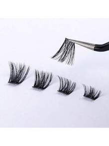 8-16mm 154 Stücke DIY Wimpernverlängerungs-Set, Einzelwimpern-Cluster D Curl mit Klebstoff, Pinzetten-Tools für Anfänger, falsche Wimpernverlängerungen