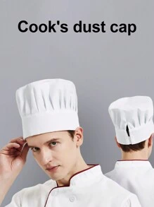 1 pieza Gorro de chef de cocina para hotel/restaurante - Gorra plisada a prueba de polvo - Personalizable para trabajo transfronterizo - Multicolor - Ver 2