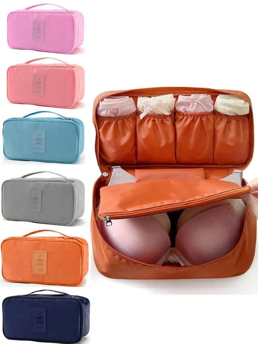 便攜式旅行專用聚酯纖維內衣襪子分隔收納包,時尚防水衣物收納袋,宿舍必備之品,簡約實用物品袋 - 藏蓝色 - 查看 1