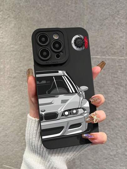 1入組時尚相機圖案手機殼，具有加厚防摔保護，適用於蘋果和三星系列