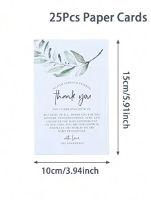 25pcs Wedding Banquet Table Thank You Card, Table Decorations, Reception, Bridal Shower Postcard For Wedding Ceremony Party - Multicolor - View 3