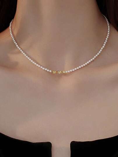 BALMORA 1 st Elegant & Delicacy S925 Sterling Silver Brutna Silver Pearl Halsband Nischdesign Ljus Lyx Pearl High Fashion Utsökta Smycken För Tjej/Kvinnor/Flickvän/Mamma/Bästie Fina smycken Present