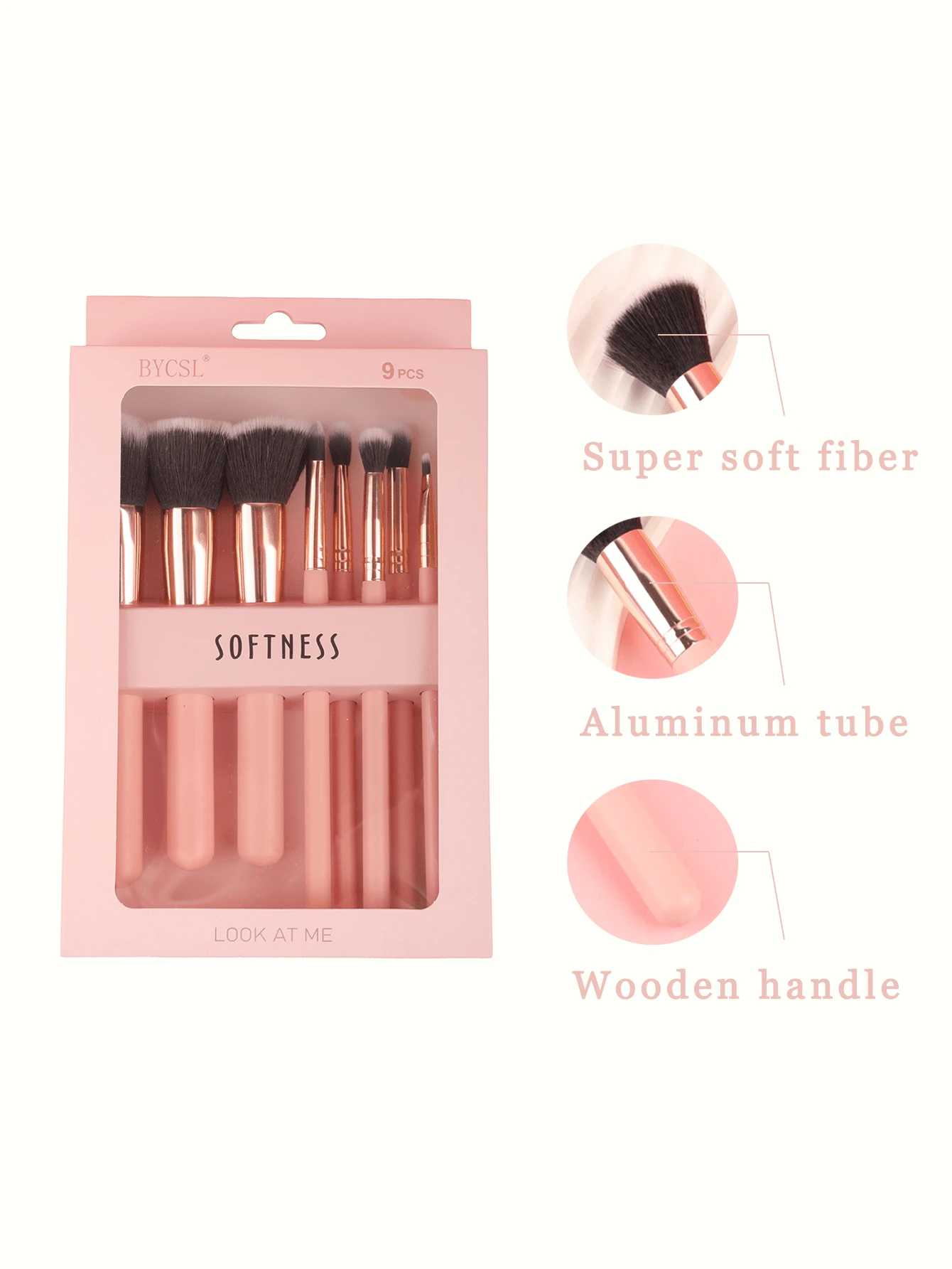 BYCSL 1/2/9pcs Makeup Brushes Set Concealer Eyeshadow Foundation Blush Lip Eyebrow Brushes Set For Face Women Beauty Cosmetic Tools Kit,Brush Set,Makeup Brush Kit,Make Up Brush Set,Make Up Set Complete,Makeup Brush Set,Complete Makeup Kit,Brush Kit,Brushes Makeup Set,Makeup Gift Set,Set - Pink - View 1