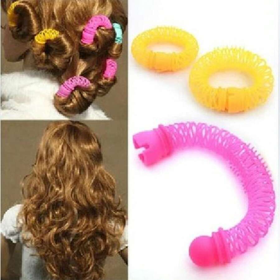 6pcs Hair Rollers, NonDamaging Hair Curling Tools, Larger Spiral Curls, DonutShaped Curlers