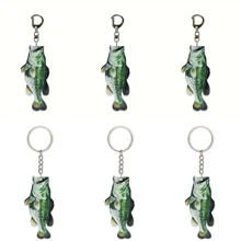 12pcs Acrylic Fish Shaped Keychain For Fishing Lovers, Multifunctional Keyring Decoration Gift For Men And Women Car Accessories Bag Charm School Letter Cute Goth Y2k