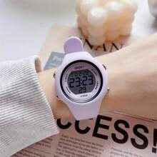 1 szt. Damski silikonowy pasek LED Kolorowy styl Mori Wielofunkcyjny data Tydzień Stoper Nocne światło Alarm Cyfrowy sportowy elektroniczny zegarek na rękę, odpowiedni dla mężczyzn, kobiet, nastolatków, studentów, par, do codziennego noszenia
