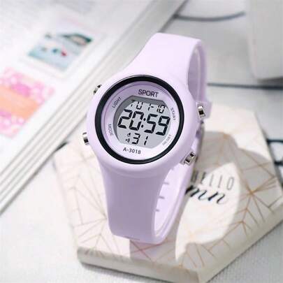 1pc Women's LED Silicone Strap Colorful Mori Style Multi-Function Date Week Stopwatch Night-Light Alarm Digital Sport Electronic Wrist Watch, Suitable For Men, Women, Teenagers, Students, Couples, Daily Wear