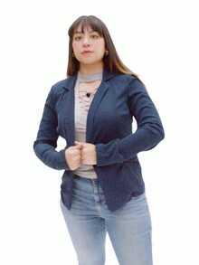 Women Blazers - Navy Blue - View 2