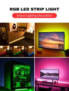 ONELEDWANGRX 1pc 1M/3.3Ft-15M/50Ft RGB Color LED String Light, USB Powered Led Lighting, APP And 24-Key Remote Control For Home Decoration TV Backlight Bedroom Living Room Decor - White - View 7