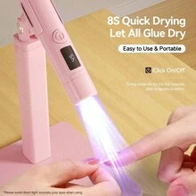 XEIJAYI Pink Handheld Manicure On-Screen Lamp Bracket 360 Degrees Rotary Multifunctional Rack Stick Nail Tip Heating Lamp Lamp Bracket