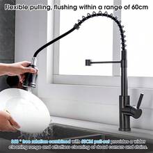 Kitchen Taps, Kitchen Sink Mixer Tap With Pull Down Sprayer, Cold And Hot 3-Modes Spray For 360° Swivel Kitchen Taps Faucet With Single Handle Single Lever - Black - View 6