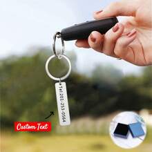 CustomText Name Keychain Stainless Steel Personalized Engraved Tag Keychain Gifts For Men And Women